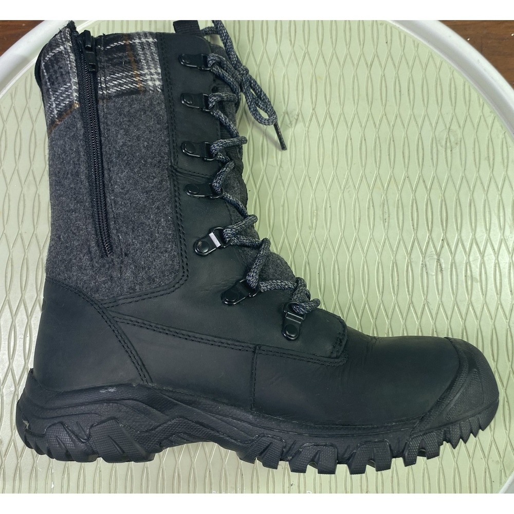 Keen DRY Women's Black&Gray Plaid Waterproof Hiking Winter Insulated Boots 6.5 - Picture 10 of 13